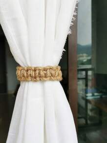 1PC Dây buộc rèm cửa, Dây giữ rèm cửa trơn, Dây buộc rèm cửa thiết kế bện Boho, Dùng cho phòng ngủ, phòng khách, Trang trí nhà cửa, Trang trí phòng, Trang trí tường - màu nâu - Xem 2