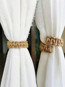 1PC Dây buộc rèm cửa, Dây giữ rèm cửa trơn, Dây buộc rèm cửa thiết kế bện Boho, Dùng cho phòng ngủ, phòng khách, Trang trí nhà cửa, Trang trí phòng, Trang trí tường - màu nâu - Xem 6