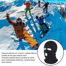 Capuchas Pasamontañas Tactico Para Ciclismo Pasa Montañas,Máscara De Invierno Cálida Tipo Balaclava, Adecuada Para Montar En Moto, Protección Todoterreno, A Prueba De Polvo, Transpirable Y Adecuada Para Uso Diario En Clima Frío - Negro - Ver 9