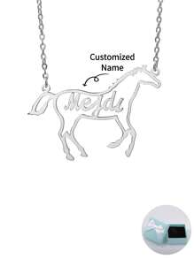 Tùy chỉnh Cá nhân hóa Thú vật ( Ngựa ) Tên Dây chuyền , Hoàn hảo Đối với Ngày lễ Mẹ , Ngày lễ tình nhân , Sinh nhật , Ngày kỷ niệm , Tốt nghiệp , Giáng sinh Và Khác Đặc biệt Dịp ; Tuyệt vời Qủa tặng Đối với Bạn , Bạn học , Gia đình , , Cao-kết thúc Chất lượng - Bạc - Xem 1