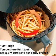 100 Chiếc Lót Nồi Chiên Không Dầu Air Fryer Giấy Nướng Bánh Silicon Giấy Da Vuông Dùng Cho Thực Phẩm, Thấm Hút Dầu Cho Nồi Chiên Không Dầu Air Fryer Nồi Chiên Không Khí Lót Bếp Nồi Chiên Không Dầu Air Fryer Giấy Airfryer Air Frier - Màu Khaki - Xem 3