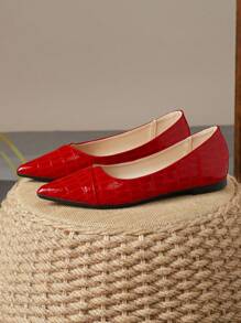 Chaussures plates à bout pointu avec motif écossais vert olive pour femmes, avec texture pierreuse. Baskets décontractées confortables pour l'extérieur rouges. Bleu, abricot, noir pour la Saint-Valentin
