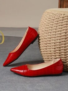 Chaussures plates à bout pointu avec motif écossais vert olive pour femmes, avec texture pierreuse. Baskets décontractées confortables pour l'extérieur rouges. Bleu, abricot, noir pour la Saint-Valentin