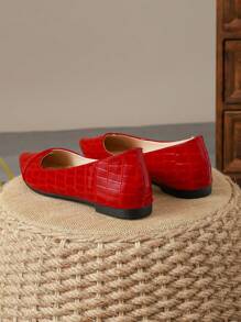 Chaussures plates à bout pointu avec motif écossais vert olive pour femmes, avec texture pierreuse. Baskets décontractées confortables pour l'extérieur rouges. Bleu, abricot, noir pour la Saint-Valentin