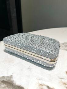 Sac à main de mariée, sac à main pour femmes élégant, convient pour les banquets, les mariages, les danses, les fêtes, les occasions formelles, avec un sac à main en strass argenté, un sac de soirée, un portefeuille à la mode, sac bandoulière avec sangle de chaîne.