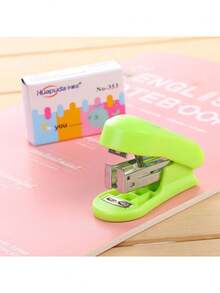 Single Unit Mini Stapler Set/Small Portable Book Binder With Staples/Students Cartoon Bookbinding Machine/Cute Stationery/Great For Holiday Gifts - Multicolor - View 9