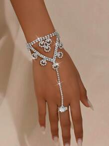 1pc Women's Delicate Bridal Chain Finger Hand Jewelry, Fashionable For Wedding, Date, Travel, Party, Holiday Outfit Gift