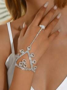 1pc Women's Delicate Bridal Chain Finger Hand Jewelry, Fashionable For Wedding, Date, Travel, Party, Holiday Outfit Gift