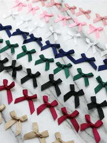 50 piezas, 1.57 in/4cm Moños de cinta coloridos para el Día de San Valentín - Blanco - Ver 4