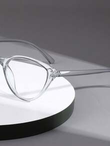 1pc Unisex Cat Eye Style Simple Three-Color Nerd Fashion Glasses Suitable For Outfits - White - View 7