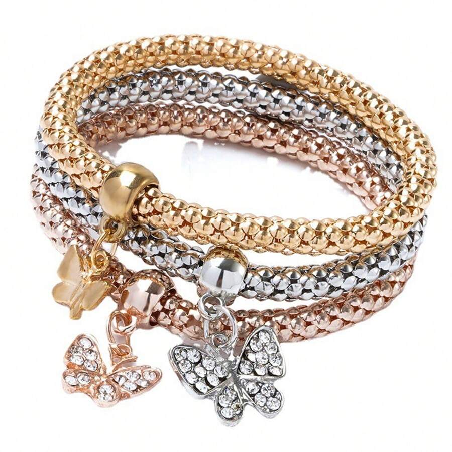 3pcs/Set Multicolor Women's Alloy Bracelets