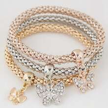 3pcs/Set Multicolor Women's Alloy Bracelets