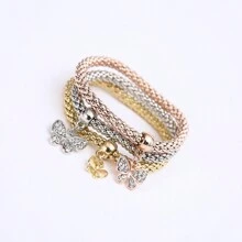 3pcs/Set Multicolor Women's Alloy Bracelets