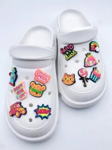 12 chiếc Charm hoạt hình màu hồng PVC Silicone DIY Dây giày (Phong cách không tích hợp) - Nhiều màu - Xem 4