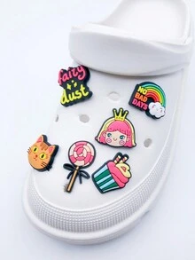 12 chiếc Charm hoạt hình màu hồng PVC Silicone DIY Dây giày (Phong cách không tích hợp) - Nhiều màu - Xem 7