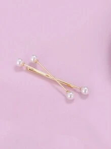 1 pièce/2 pièces/8 pièces Pinces à cheveux simples pour femmes avec design de croix en perle, accessoires de mode, cadeau élégant pour les amis. Pinces à cheveux, barrettes à cheveux, accessoires de cheveux en perle, fournitures scolaires