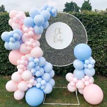 Set de 102 ghirlande cu baloane roz și albastre, potrivite pentru dezvăluirea genului, ziua de naștere, logodnă, nuntă și petreceri de burlaci/burlăcițe