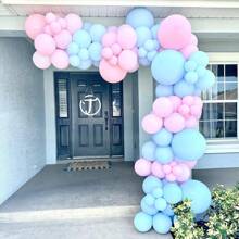 Set de 102 ghirlande cu baloane roz și albastre, potrivite pentru dezvăluirea genului, ziua de naștere, logodnă, nuntă și petreceri de burlaci/burlăcițe