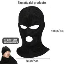 Capuchas Pasamontañas Tactico Para Ciclismo Pasa Montañas,Máscara De Invierno Cálida Tipo Balaclava, Adecuada Para Montar En Moto, Protección Todoterreno, A Prueba De Polvo, Transpirable Y Adecuada Para Uso Diario En Clima Frío - Negro - Ver 2