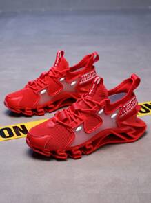 男士镂空运动休闲跑步鞋，四季皆宜，搭配牛仔裤穿着更佳。 - 紅色 - 查看 4