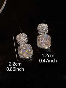 1 Pair Of Delicate Geometric Artificial Glass Rhinestone Fashionable Elegant Women's Casual/Dating/Holiday Gift Dangle Earrings