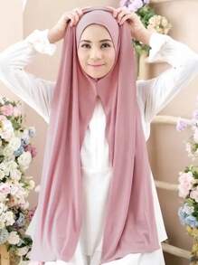 1pc Women's Solid Color Comfortable Stretchy Scarf Hijab Headscarf, Fashionable And Simple, Convenient, Suitable For All Seasons For Abaya Daily Under Cap Veiled Clothes