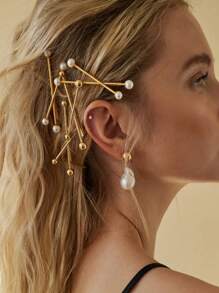 1 pièce/2 pièces/8 pièces Pinces à cheveux simples pour femmes avec design de croix en perle, accessoires de mode, cadeau élégant pour les amis. Pinces à cheveux, barrettes à cheveux, accessoires de cheveux en perle, fournitures scolaires