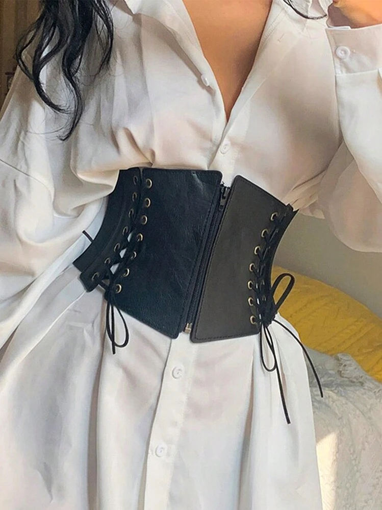 1 pièce Accessoire de Renaissance pour femme, style punk sombre, corset à cordon ajustable. Convient pour Halloween ou une utilisation quotidienne