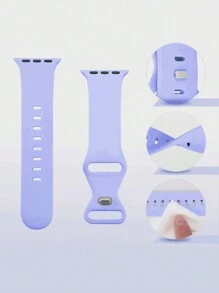 2条紫色可爱舒适硅胶表带，可调节防水腕带，搭配柔软镂空保护壳，兼容 38/40/41/42/44/45/46/49mm，适用于Series Ultra/SE/10/9/8/7/6/5/4/3/2/1 - 紫丁香 - 查看 2
