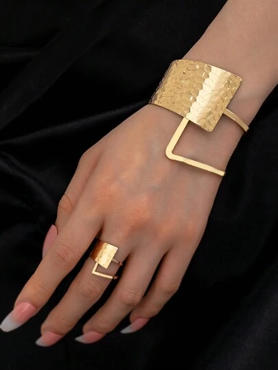 1入時尚幾何手環 + 1入時尚幾何戒指