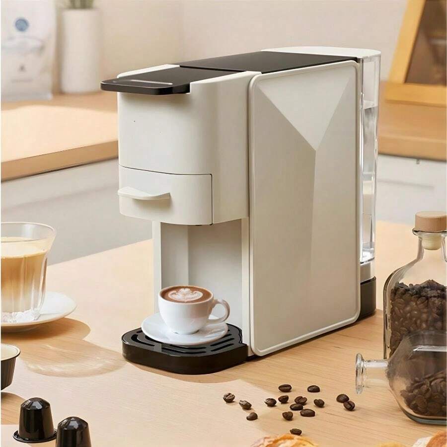 Capsule Coffee Machine Household Small Desktop Fully Automatic Office Espresso Machine Espresso Capsule Machine White Household Coffee Machine Electric Capsule Coffee Machine For Home Use Small Desktop Fully Automatic Office Espresso Capsule Machine For Home Use - Beige - View 1