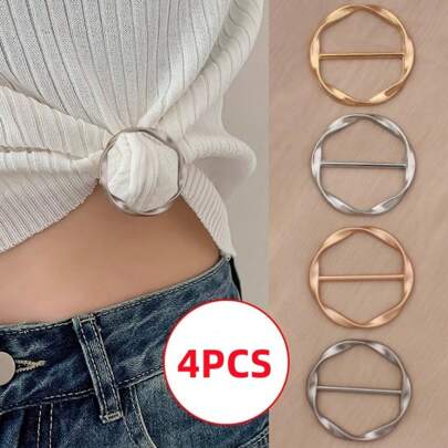 4pcs Elegant Metal Scarf & Accessory Clips - Versatile Fashion Enhancers For Scarves, T-Shirts, And Belts - Perfect For Any Occasion