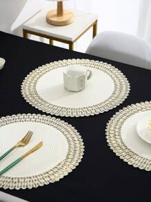 1pc Natural Woven Placemats  Boho Place Mats For Kitchen Table Indoor/Outdoor Washable Heat-Resistant Placemat Wipeable Dining Table Mats For Camping, Festival, Wedding, Party - Multicolor - View 24