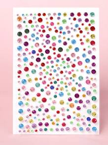 STARTTOOS Large Sheet Multisize 3d Simulated Gemstone Eye & Face Decoration Stickers, Diy Music Festival Y2k Makeup Party Eye & Face Decoration Stickers