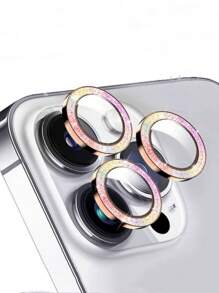 Camera Lens Protective Film Glitter Compatible With IPhone 14/12/11/13 Pro Max, Single Luxury Sparkling Rhinestone Lens Cover And Rear Camera Protective Ring Gift For Birthday, Family, Friends Sparkling Crystal, Lens Protector, Phone Accessories Waterproof Shockproof Anti-Fall Anti-Fall Scratch Resistant Anti-Fingerprint Full Cover - Silver - View 11