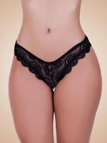 Kit 3 Lace Thong Panties With Elastic Lingerie - 彩色 - 查看 7