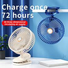 1pc USB Rechargeable Clip Small Table Fan Portable Student Dormitory Rotatio Adjustable Student Office Fan For Bedroom,White,Blue - Blue Rechargeable Style-8000 Air Volume - View 1