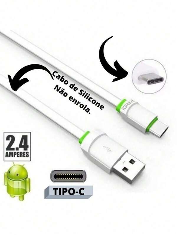 Cabo Carregador  Original Kaidi 1m Kd-305 Kd-306 Kd-tc30 V8 Tiype-c Ios