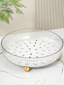 Simple Desktop Double-Layer Drainage Skin Care Storage Box Multipurpose Plastic Transparent Tray - Clear - View 4