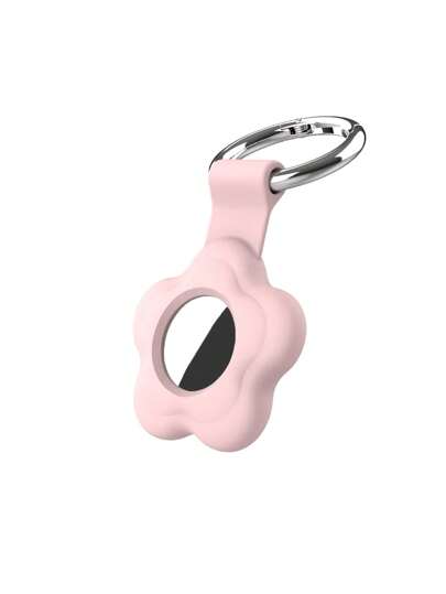 1pc Flower Shaped Silicone Protective Case Compatible With Apple Airtag Tracker Anti-Lost Device For Dogs,Cats And Other Pets(Airtag Not Included)--Pink