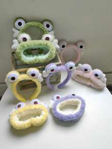 2入組女士青蛙設計毛茸茸可愛髮箍適用於頭髮裝飾用品