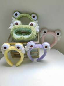 2入組女士青蛙設計毛茸茸可愛髮箍適用於頭髮裝飾用品