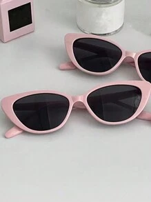 1 件装甜美酷炫 Y2K 粉色猫眼时尚女士眼镜，时尚多巴胺装饰眼镜，适合夏季基本款秋冬女士服装商务休闲礼物，适合夏季海滩度假、户外、旅行学院风，适合返校 - 粉色 - 查看 5