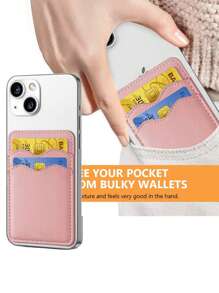 Mobile Phone Back Card Stick Pocket Stick Wallet Flexible Bag Cover White Black Pink Brown Green Card Phone Case Card Holder Wallet Business Card Holder Credit Card Holder Women For Women Card Wallet Magsafe Wallet - Multicolor - View 6