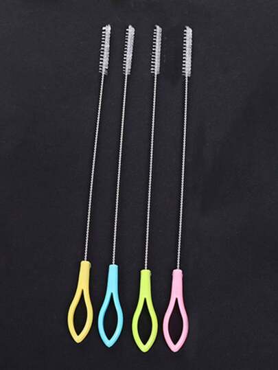 1/2pcs Stainless Steel Straw Brush With Independent Packaging, Nylon Brush For Cleaning Milk Bottle And Straw