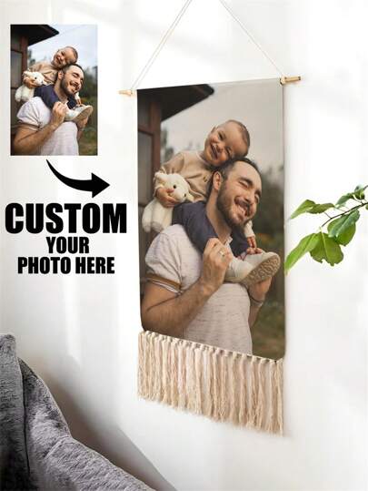 1pc Customized Tapestry, Personalized Text & Photo, Wedding Celebration Tapestry, Image & Text Customization, Personalized Bachelor Party Tapestry, Wall Decoration, For Christmas, For Housewarming Tea Room, Bedroom, Living Room, Custom Tapestry, Custom Flags, Home Decor, Room Decor, Tapestry Washable, Lightweight, Breathable, Durable Funny