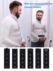 6pcs Adjustable Waistband Extender With Elastic,Premium Button Extender For Pants, Pants Extender For Maternity,  For Jean, Pants Button Extender - Multicolor - View 6