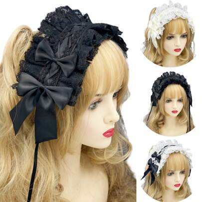 1pc Women Cute Hairband With Multi-Colored Bowknot Decor For Daily Wear (With Back Clip For Fixing) Halloween Valentine's Day