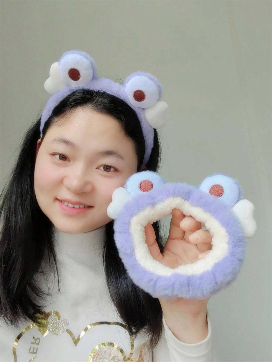 1 件装卡通眼睛装饰发带头带头巾头带吸汗带 - 黃色 - 查看 1