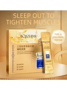 1盒/20入，每包4g，Poyjomi 秘密膠原蛋白抗皺睡眠面膜，緊膚、提拉、平滑 - 金色 - 查看 3